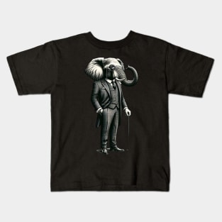 Dapper Elephant Wearing A Three-Piece Suit Kids T-Shirt